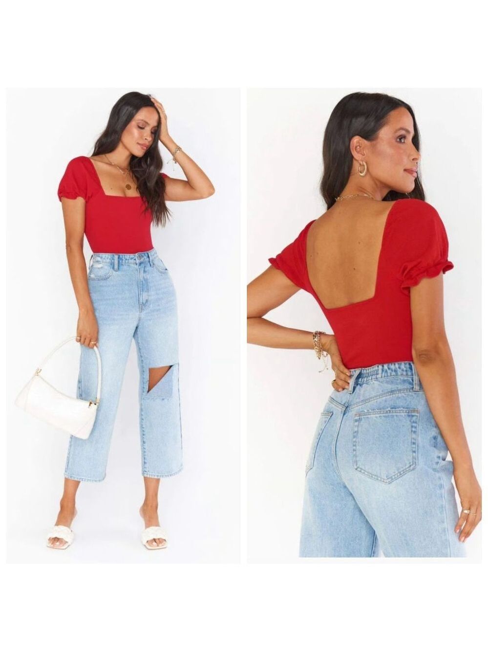 Show Me Your Mumu Red Baker Bodysuit Size L